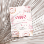 Pink She's a Sweet One Birthday Invitation Girls