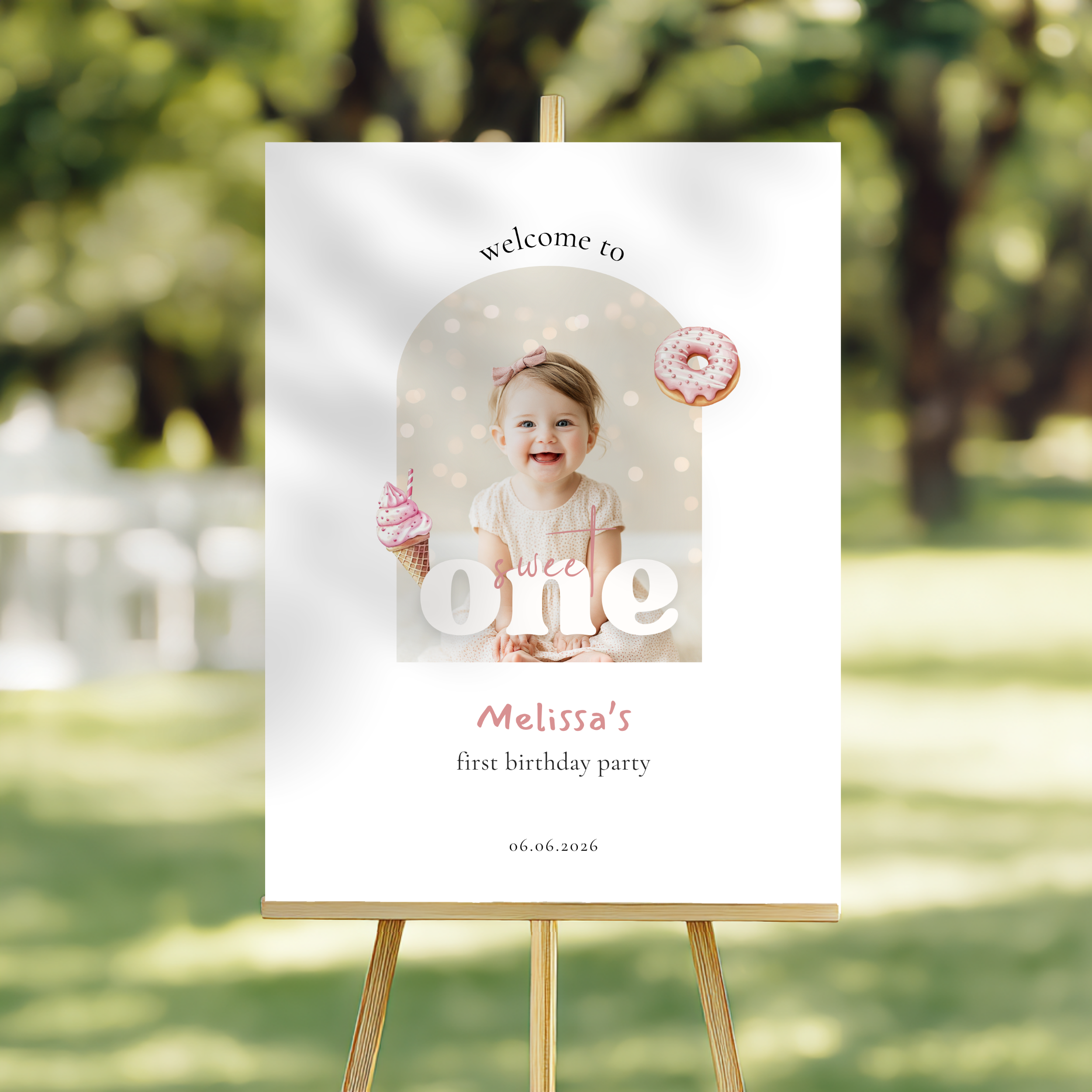 Photo Sweet One Birthday Welcome Sign Girls