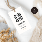 Minimal Sports Thank You Birthday Gift Tag