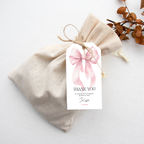 Pink Bow Thank You Gift Tag Girls