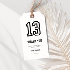 Minimal Sports Thank You Birthday Gift Tag