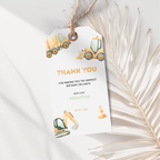 Construction Thank You Birthday Gift Tag