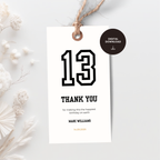 Minimal Sports Thank You Birthday Gift Tag