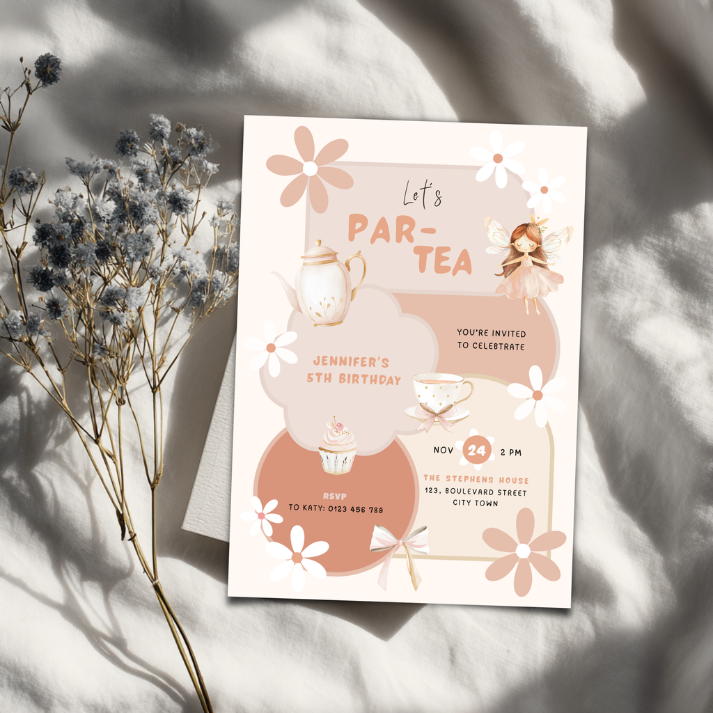 Princess Tea Party Invitation Birthday Girls