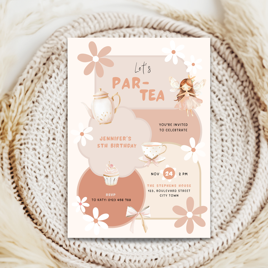 Princess Tea Party Invitation Birthday Girls