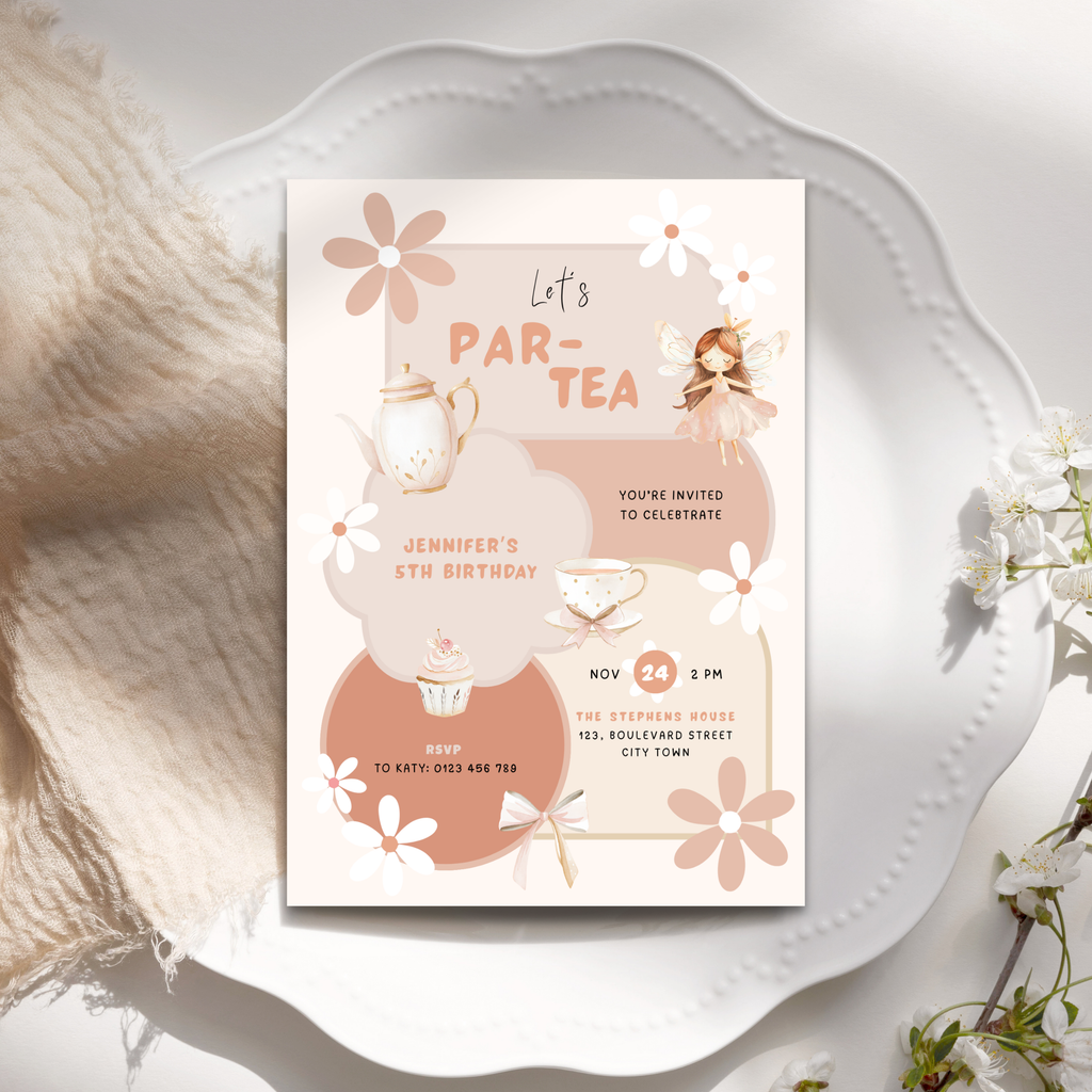 Princess Tea Party Invitation Birthday Girls