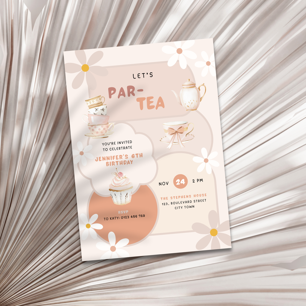 Tea Party Invitation Birthday Girls