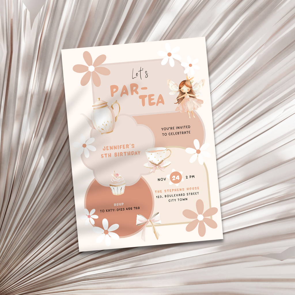 Princess Tea Party Invitation Birthday Girls