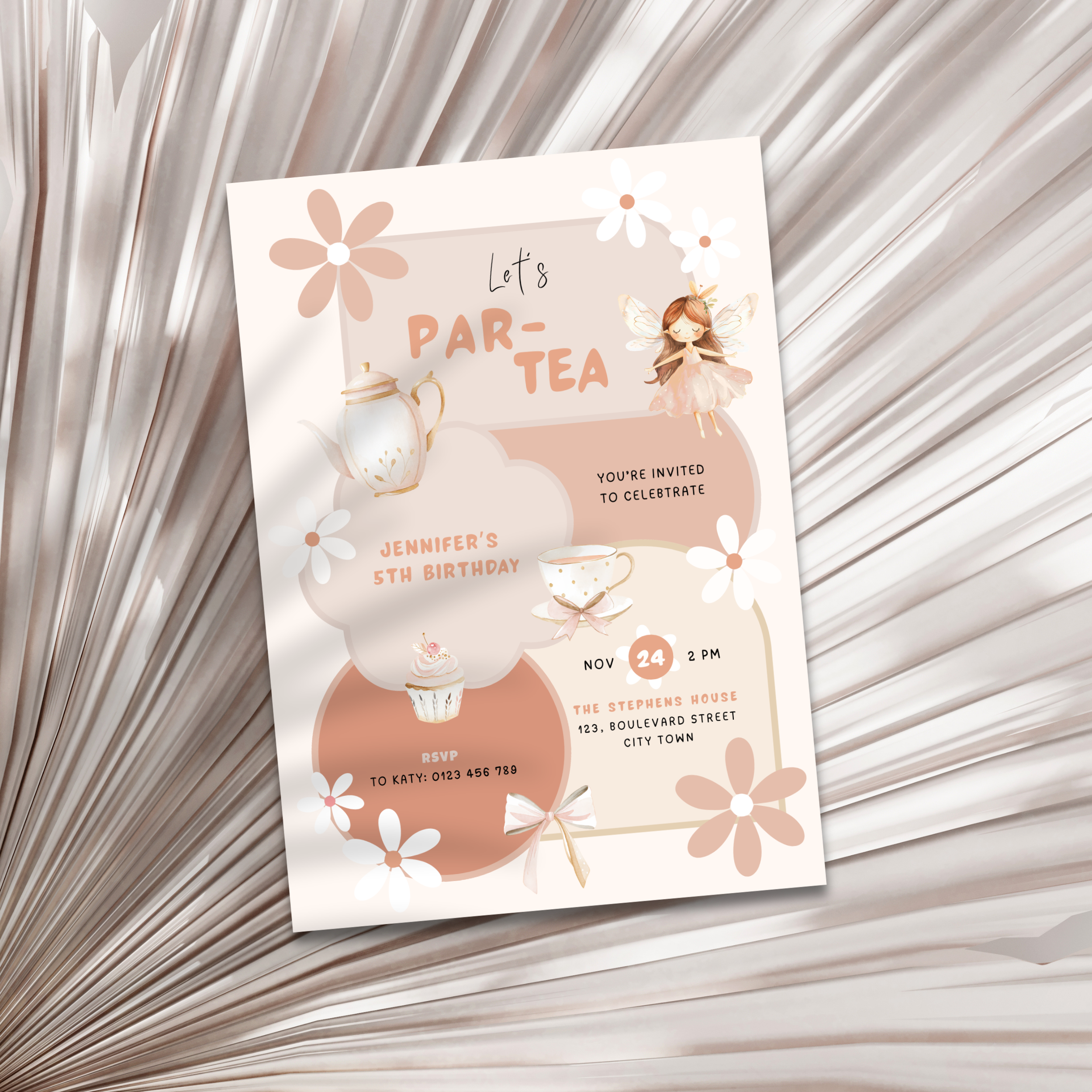 Princess Tea Party Invitation Birthday Girls