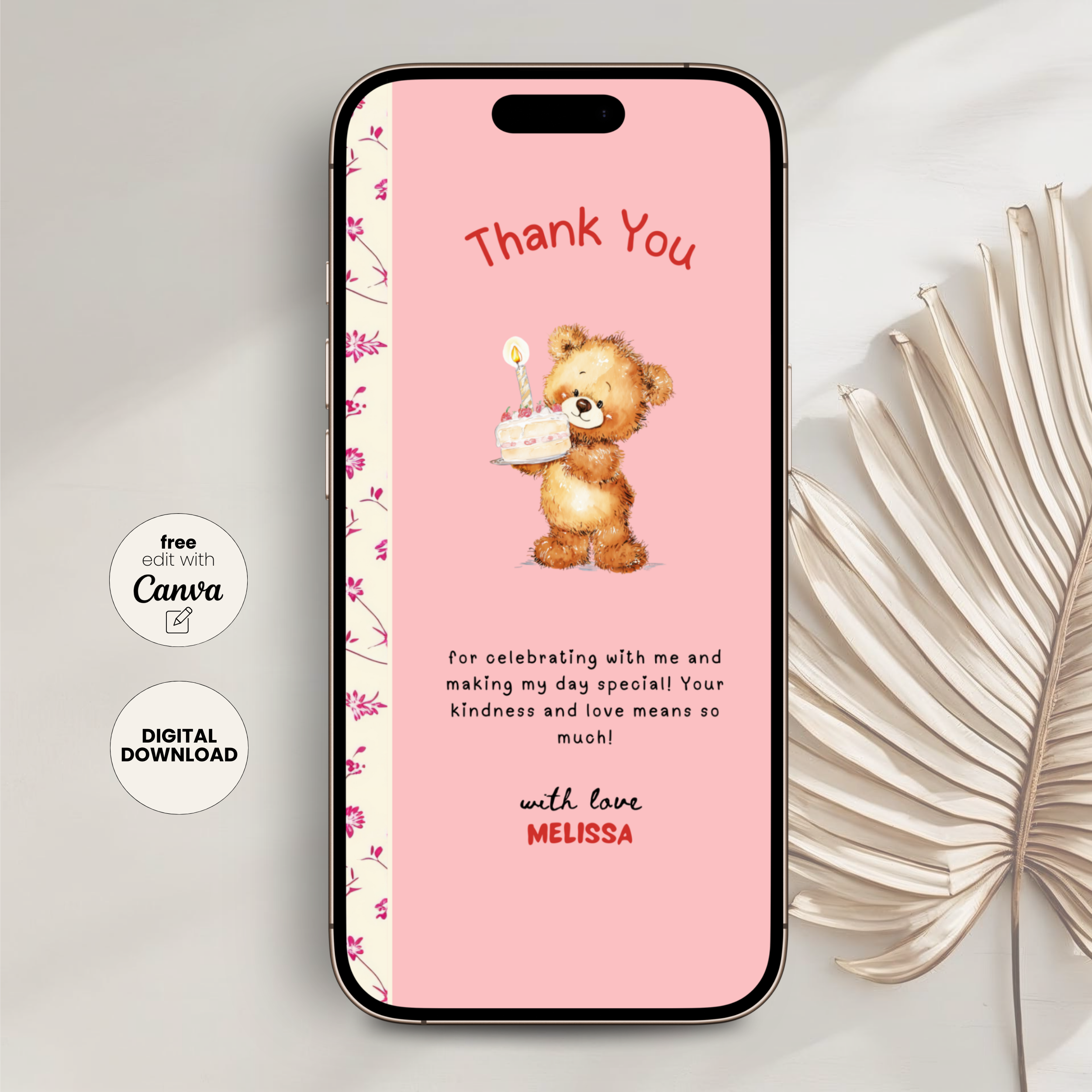 Pink Chapter One Birthday Thank You eCard