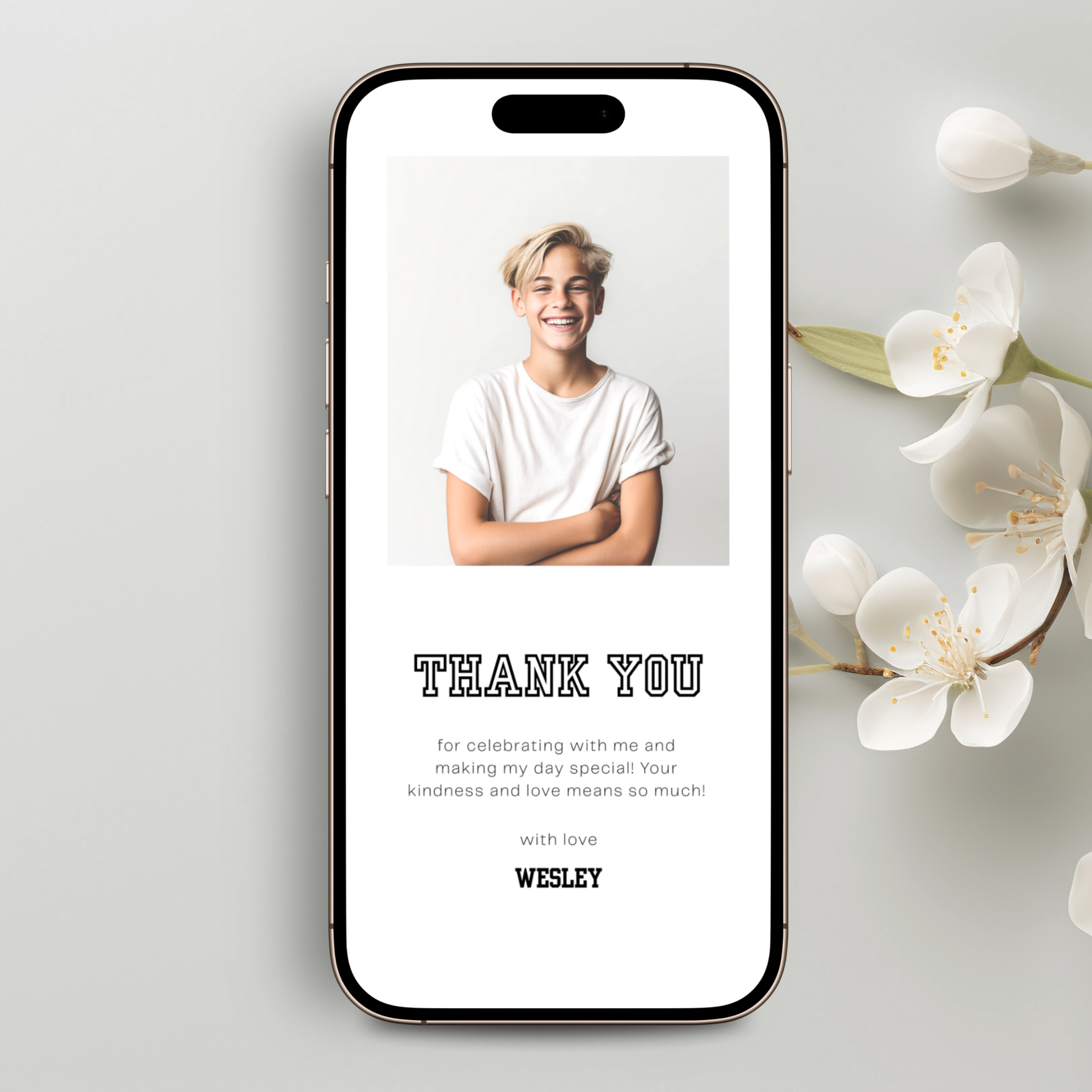 Photo Sports Birthday Thank You eCard Teens