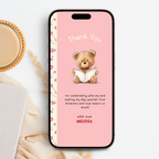 Pink One For The Books 1st Birthday Thank You eCard