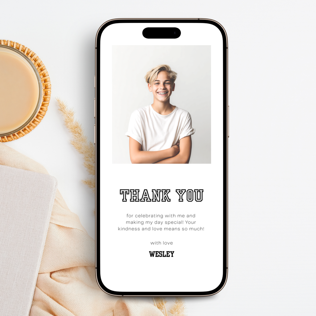 Photo Sports Birthday Thank You eCard Teens