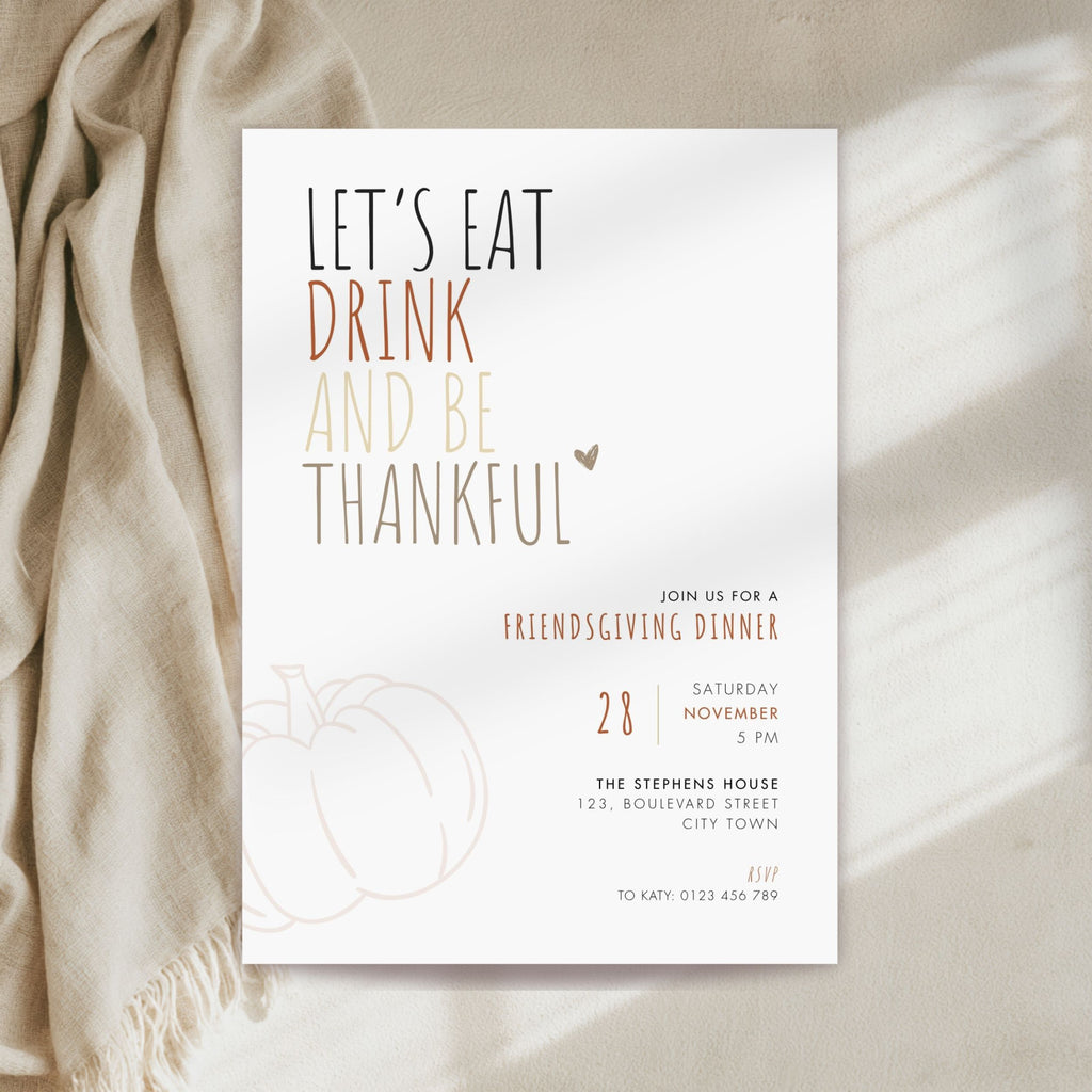 Friendsgiving Dinner Invitation Template