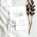 Blue Two Sweet 2nd Birthday Invitation Template Boys