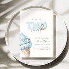 Blue Two Sweet 2nd Birthday Invitation Template Boys