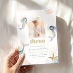 Mermaid Birthday Photo Invitation Template Girls