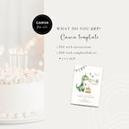 Green Dinosaur First Birthday Invitation