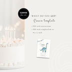 Blue Two Rex 2nd Birthday Invitation Template Boys