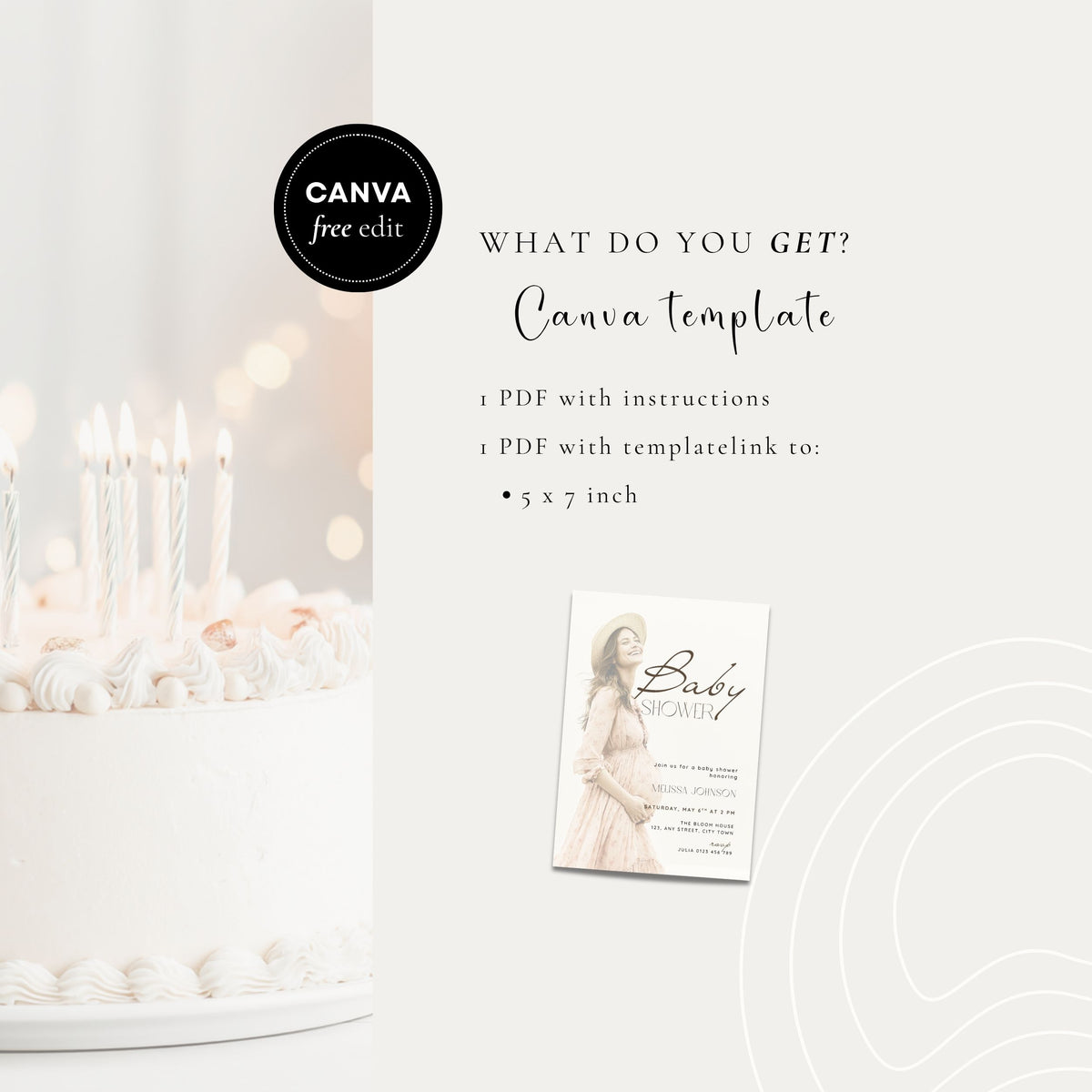 Baby Shower Photo Invitation Template – image 5