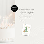 Green Dinosaur Three Rex 3rd Birthday Invitation Template