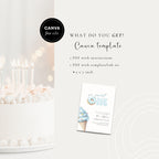 Blue Sweet One Birthday Invitation Template Boys