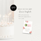 One In A Melon First Birthday Invitation Template Girls