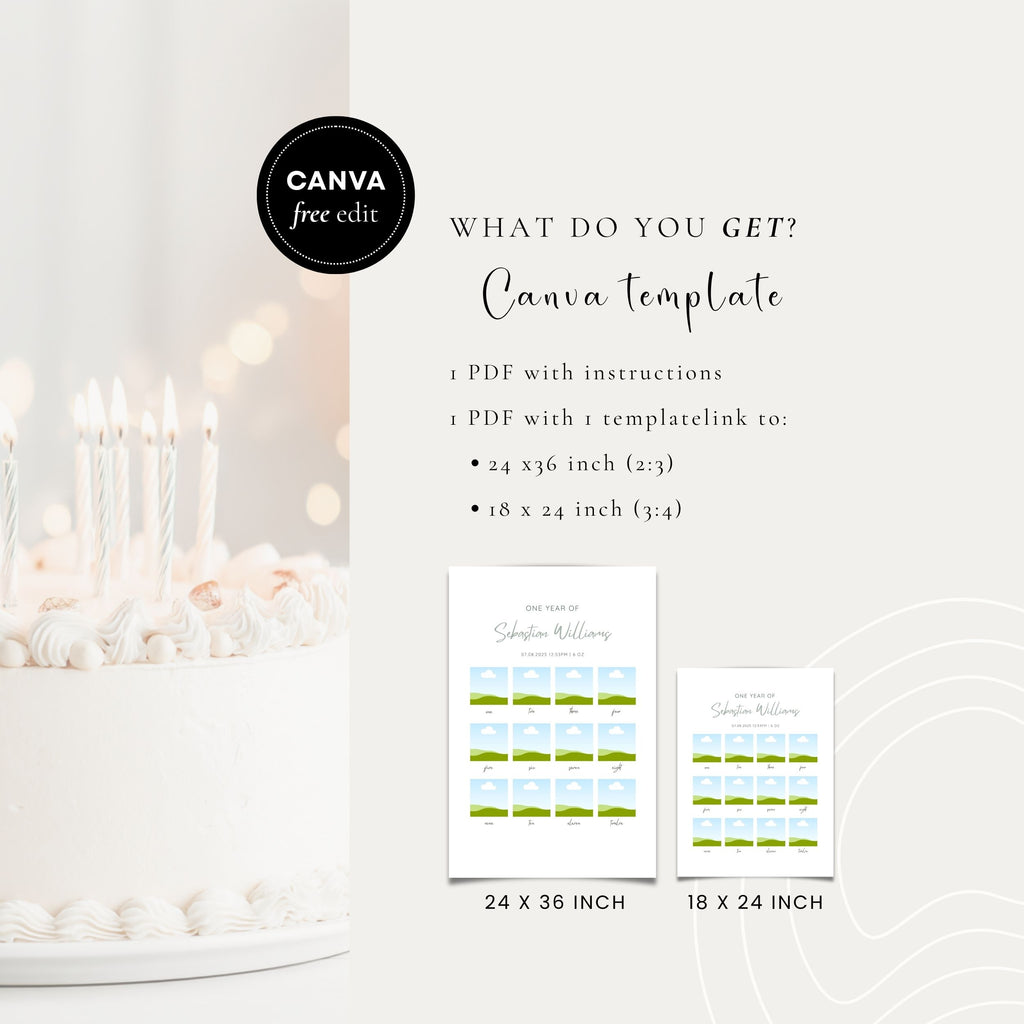 Baby Birthday Monthly Milestone Sign