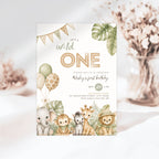 Brown Green Wild One 1st Birthday Invitation Template Boys – image 7